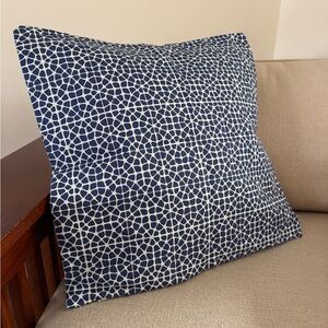 Set of 4 matching 18”x18” Navy and White Geometric Throw Pillow Covers